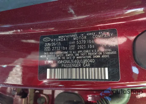 2016 Hyundai Genesis 3.8 z USA, uszkodzony, nr VIN KMHGN4JE4GU115040